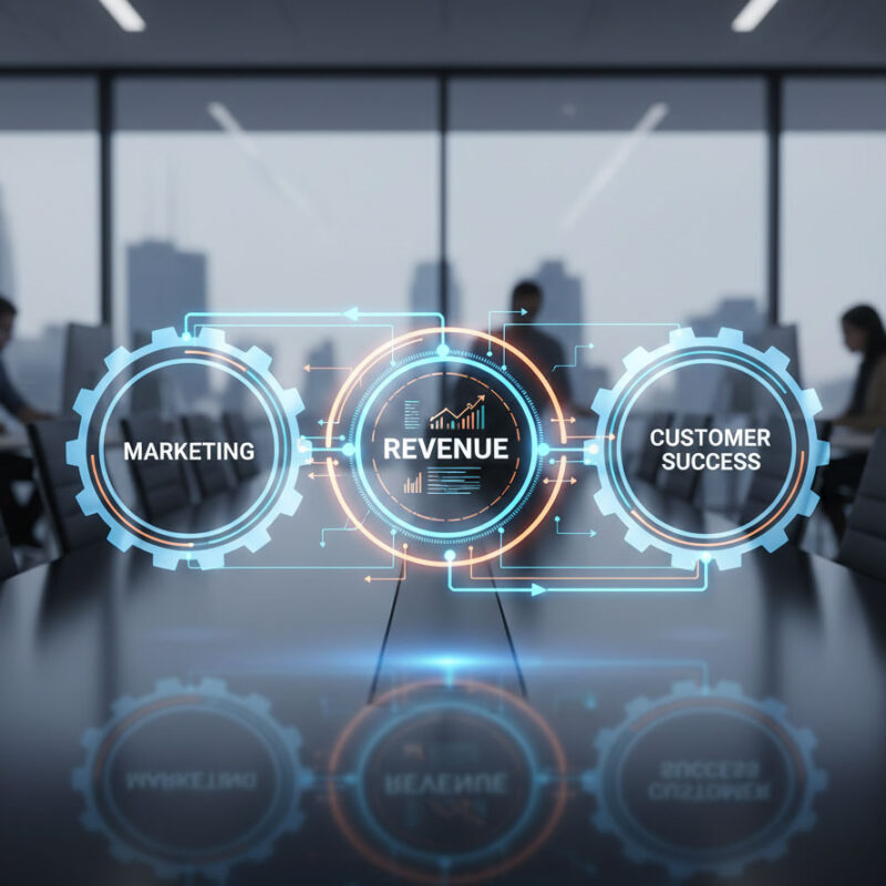 Marketing + Revenue = Customer Success dynamic visual